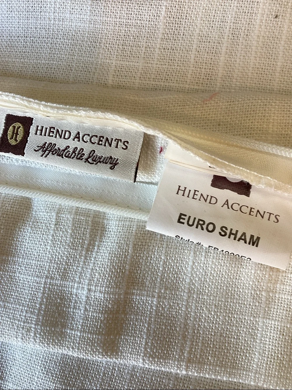 BNWT White Linen Euro Sham 27” x 27”
